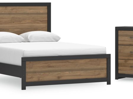 Vertani Queen Panel Bed with Dresser and Nightstand in Black For Discount