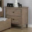 Vevey Wire-Brushed Warm Gray Night Stand Cheap