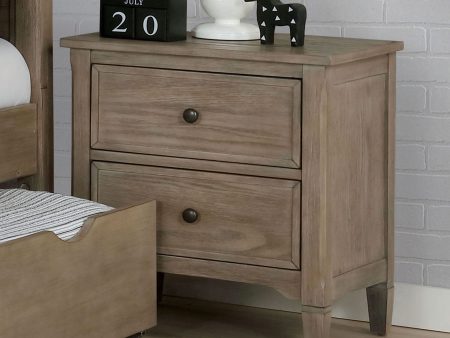 Vevey Wire-Brushed Warm Gray Night Stand Cheap