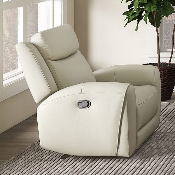 Jacobus Beige Manual Recliner - Leather Online Hot Sale