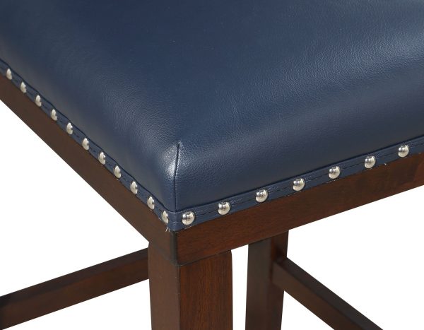 Tiffany 24″ Counter Stool, Navy Leatherette, Set of 2 Sale