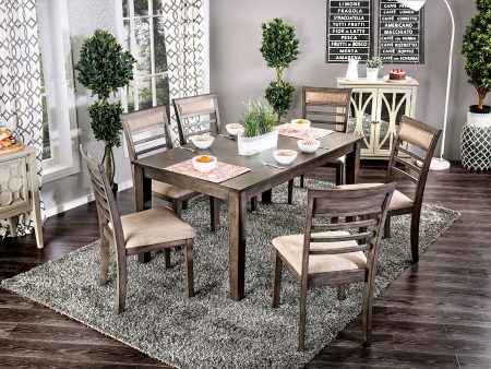 Taylah Weathered Gray Beige 7 PC. Dining Table Set For Discount