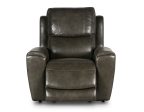 Laurel Dual-Power Leather Recliner, Grey Online now