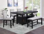 Yves 6-Piece Storage Counter Dining Set(Table, Bench & 4 Counter Chairs) Discount