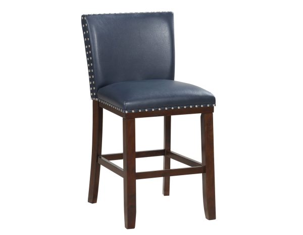 Tiffany 24″ Counter Stool, Navy Leatherette, Set of 2 Sale