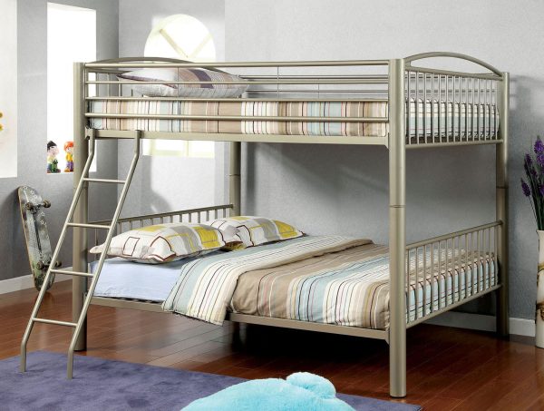 Lovia Metallic Gold Full Full Bunk Bed Fashion