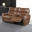 Terentius Caramel Brown Power Loveseat Supply