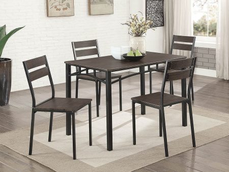 Westport Antique Brown Black 5 Pc. Dining Table Set For Sale