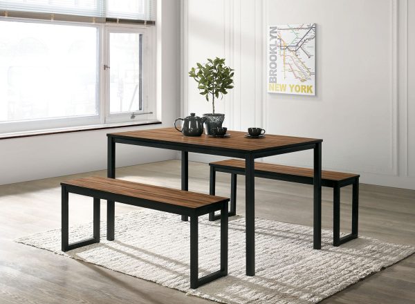 Tripoli Walnut Black 3 Pc. Dining Set For Sale