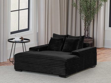 Edna Black Chaise Lounge Cheap