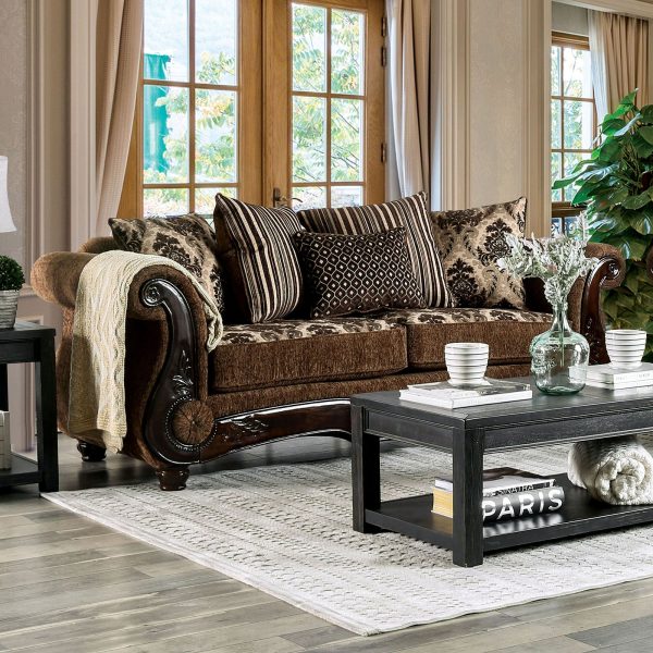 Tilde Brown Dark Walnut Sofa Cheap