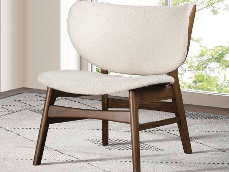 Spiez Walnut Beige Accent Chair Discount