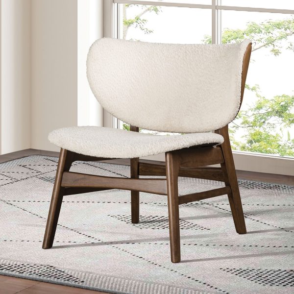 Spiez Walnut Beige Accent Chair Discount