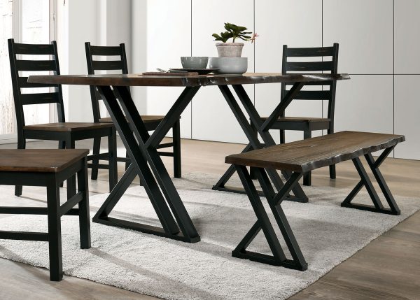 Barbary Black Dark Oak Dining Table For Discount