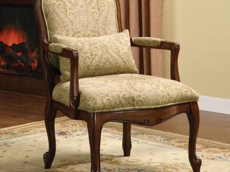 Waterville Beige Dark Cherry Accent Chair Online Sale