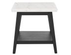 Vida White Marble Top End Table, Black Finish on Sale