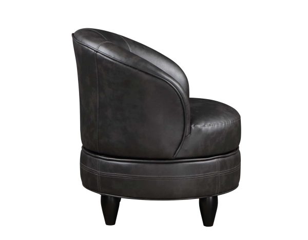 Sophia Swivel Accent Chair, Gray Leatherette For Cheap