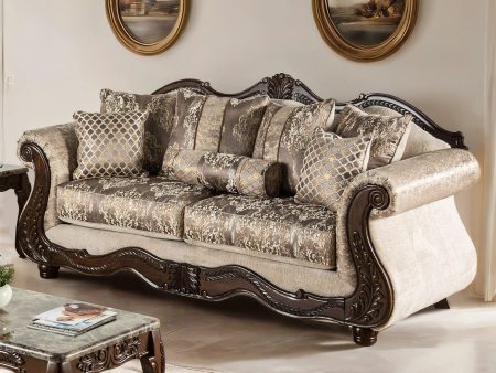 Andalusia Light Brown Dark Cherry Sofa Supply