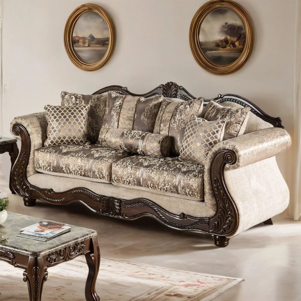 Andalusia Light Brown Dark Cherry Sofa Supply