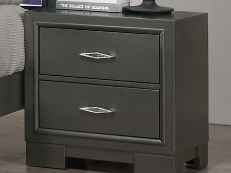 Alison Metallic Gray Night Stand Online Sale