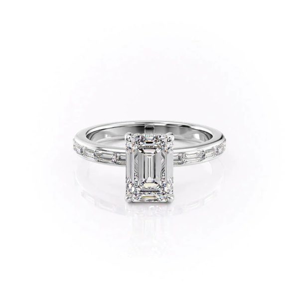 The Jennifer Set With A 4 Carat Emerald Moissanite Hot on Sale