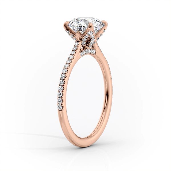 The Pave Madison Set With A 4 Carat Round Moissanite on Sale