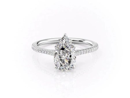 The Pave Madison Set With A 1.5 Carat Pear Moissanite Hot on Sale