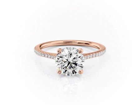 The Pave Madison Set With A 4 Carat Round Moissanite on Sale