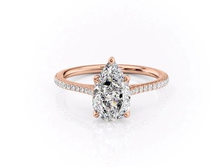 The Pave Madison Set With A 4.5 Carat Pear Moissanite Sale