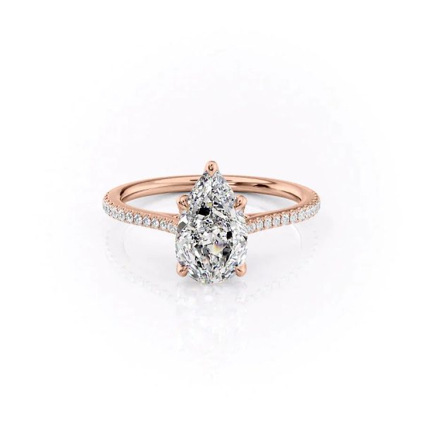 The Pave Madison Set With A 4.5 Carat Pear Moissanite Sale