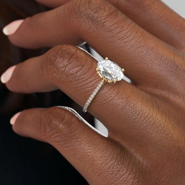 The Pave Madison Set With A 3 Carat Oval Moissanite For Cheap