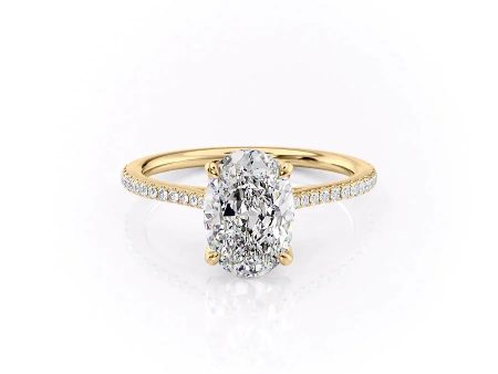 The Pave Madison Set With A 1.5 Carat Oval Moissanite Sale