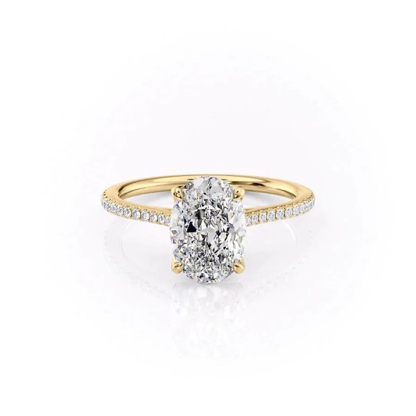 The Pave Madison Set With A 1.5 Carat Oval Moissanite Sale