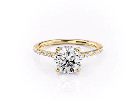 The Pave Madison Set With A 2 Carat Round Moissanite Online Hot Sale