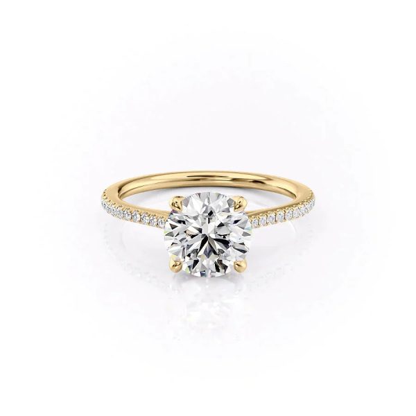 The Pave Madison Set With A 2 Carat Round Moissanite Online Hot Sale