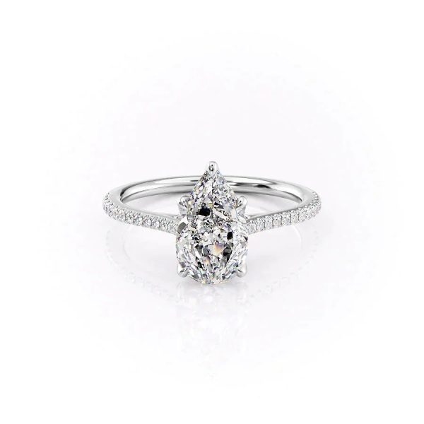 The Pave Madison Set With A 3 Carat Pear Moissanite Cheap