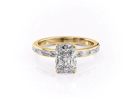 The Jennifer Set With A 4.5 Carat Radiant Moissanite on Sale