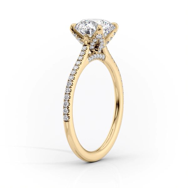 The Pave Madison Set With A 1 Carat Pear Moissanite For Sale