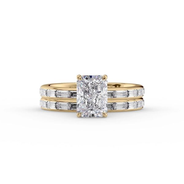 The Jennifer Set With A 4.5 Carat Radiant Moissanite on Sale