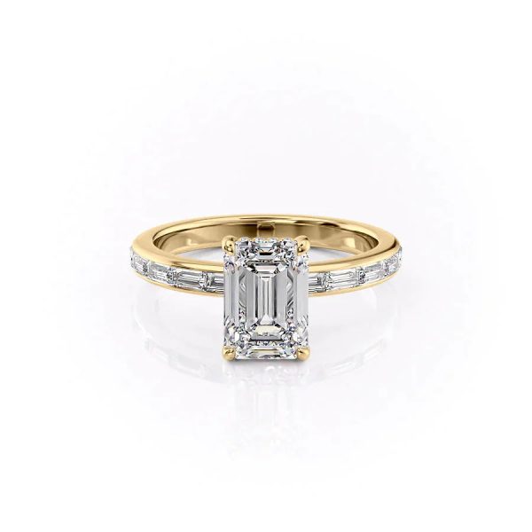 The Jennifer Set With A 4.5 Carat Emerald Moissanite Hot on Sale